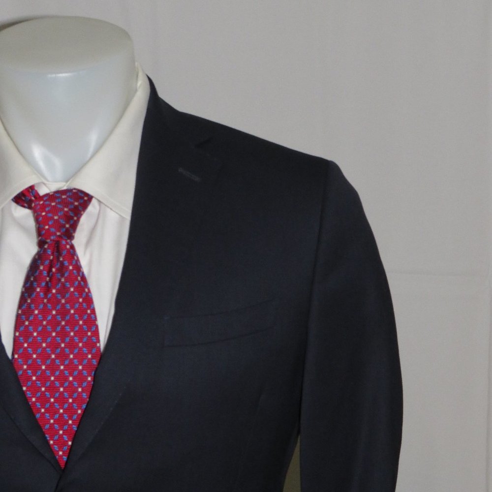 Fendi Solid Navy Blue Two Button Blazer Suit Jacket 36S NWT